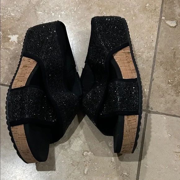 Copper Key black Black Slip-On Sandals sz 9 - Picture 4 of 5